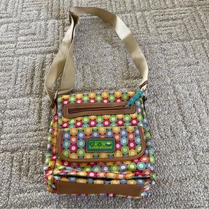 Lily Bloom crossbody purse bag circles polka dots colorful